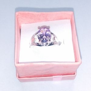 3carat pink sapphire&silver ring